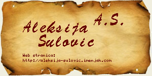 Aleksija Šulović vizit kartica